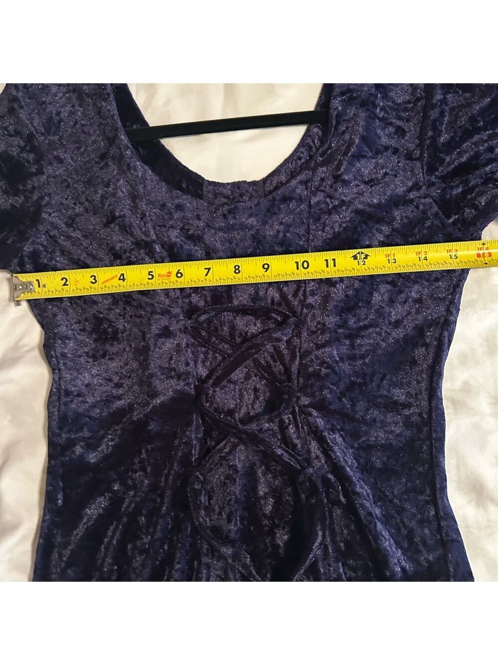 90s Royal Purple Crushed Velvet Goth Prom Fairycore Dress - Picture 10 of 12